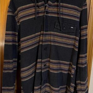 Vans Black Shirt with Multicolor Stripes